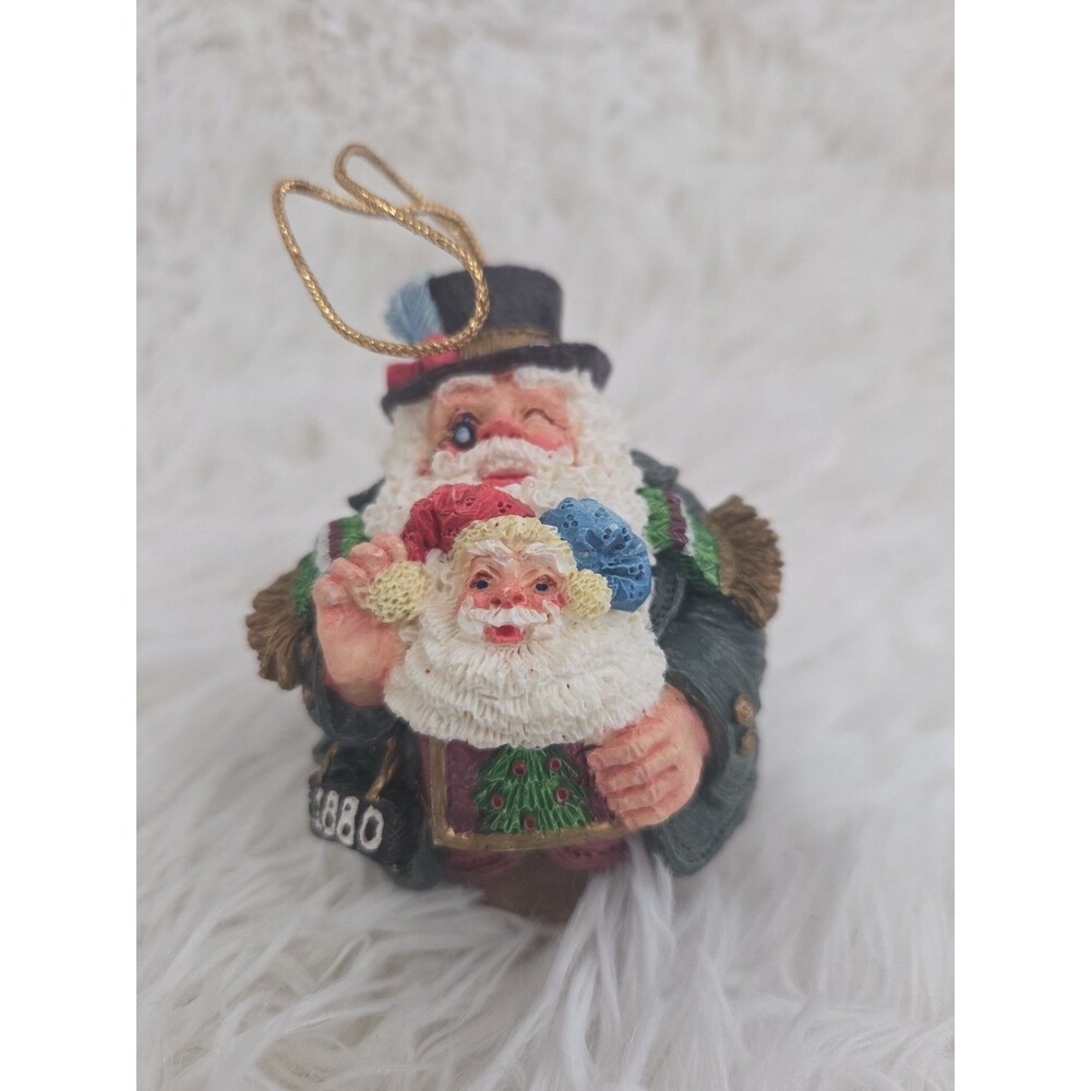 Roman American Santas Through Decades 1880 Roly Poly Santa Clause Ornament Vtg